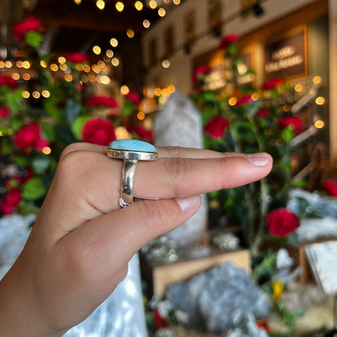 Ravenstone Crystals Larimar Ring "Dakota" - Size 8.5