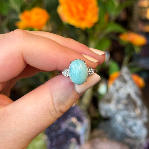 Ravenstone Crystals Larimar Ring "Heather" - Size 10