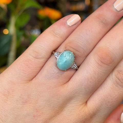Ravenstone Crystals Larimar Ring "Heather" - Size 10