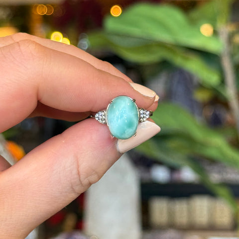 Ravenstone Crystals Larimar Ring "Mariana" - Size 7