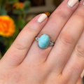 Ravenstone Crystals Larimar Ring "Ursula" - Size 8