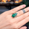 Ravenstone Crystals Malachite Ring "Bella" - Size 5.5