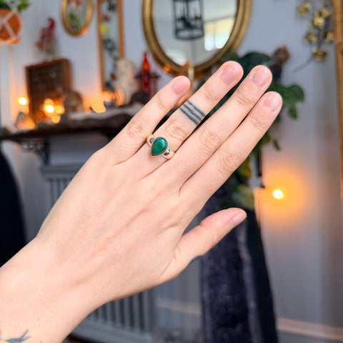Ravenstone Crystals Malachite Ring "Isla" - Size 5.5