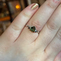 Ravenstone Crystals Moldavite and Garnet Ring "Noa" - Size 9.5