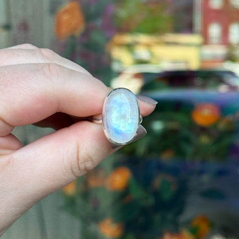 Ravenstone Crystals Moonstone Ring "Cecil" - Size 8