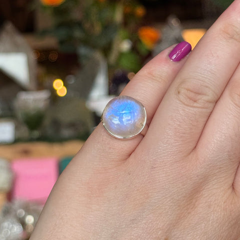 Ravenstone Crystals Moonstone Ring "Cierra" - Size 7