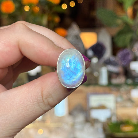 Ravenstone Crystals Moonstone Ring "Gage" - Size 7
