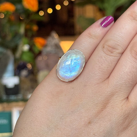 Ravenstone Crystals Moonstone Ring "Gage" - Size 7