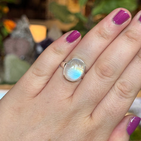 Ravenstone Crystals Moonstone Ring "Isaac" - Size 9