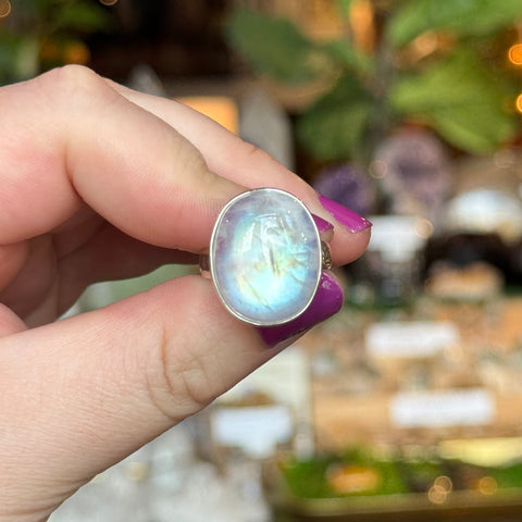 Ravenstone Crystals Moonstone Ring "Jordyn" - Size 9.5
