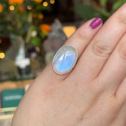 Ravenstone Crystals Moonstone Ring "Maddie" - Size 6