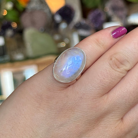 Ravenstone Crystals Moonstone Ring "Naomi" - Size 6.5