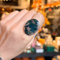 Ravenstone Crystals Moss Agate Ring "Eve" - Size 8