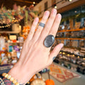 Ravenstone Crystals Obsidian Ring "Brett" - Size 7.5