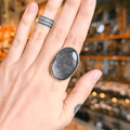 Ravenstone Crystals Obsidian Ring "Brett" - Size 7.5
