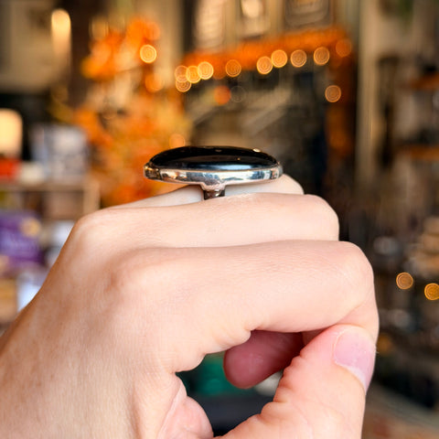 Ravenstone Crystals Obsidian Ring "Siobhan" - Size 5