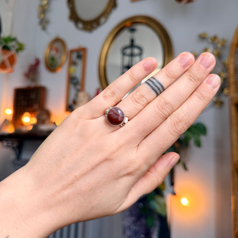 Ravenstone Crystals Ocean Jasper Ring "James" - Size 6