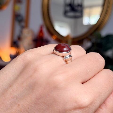 Ravenstone Crystals Ocean Jasper Ring "James" - Size 6