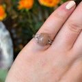 Ravenstone Crystals Pink Moonstone Ring "Clarissa" - Size 7