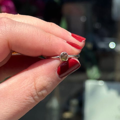 Ravenstone Crystals Raw Moldavite Ring "Bethany" - Size 7