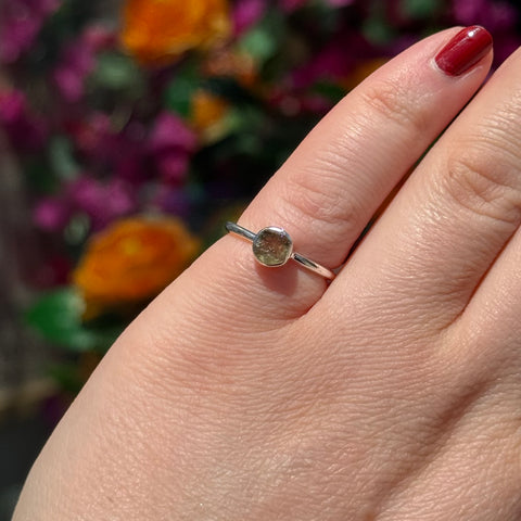 Ravenstone Crystals Raw Moldavite Ring "Penny" - Size 6