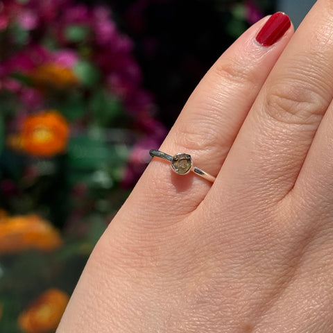 Ravenstone Crystals Raw Moldavite Ring "Rosalina" - Size 7