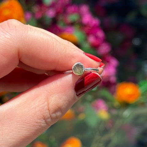 Ravenstone Crystals Raw Moldavite Ring "Val" - Size 6