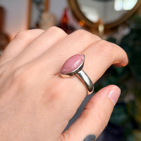 Ravenstone Crystals Rhodochrosite Ring "Hannah" - Size 9.5