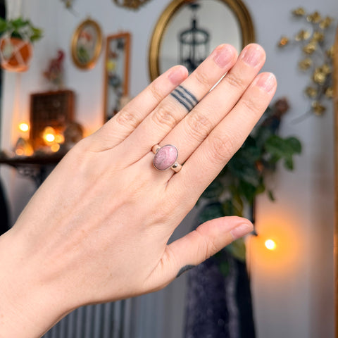 Ravenstone Crystals Rhodochrosite Ring "Jasmine" - Size 6.5