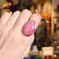 Ravenstone Crystals Rhodochrosite Ring "Moira" - Size 7