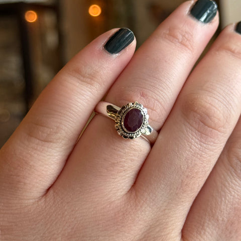 Ravenstone Crystals Ruby Ring "Cleo" - Size 8