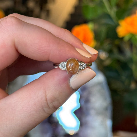 Ravenstone Crystals Rutilated Quartz Ring "Helene" - Size 8