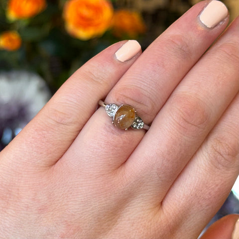 Ravenstone Crystals Rutilated Quartz Ring "Helene" - Size 8