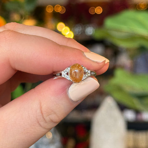 Ravenstone Crystals Rutilated Quartz Ring "Lois" - Size 7