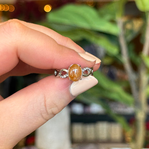 Ravenstone Crystals Rutilated Quartz Ring "Rhoda" - Size 8