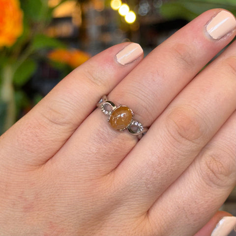 Ravenstone Crystals Rutilated Quartz Ring "Rhoda" - Size 8