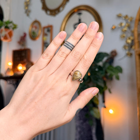 Ravenstone Crystals Rutilated Quartz Ring "Scarlett" - Size 8