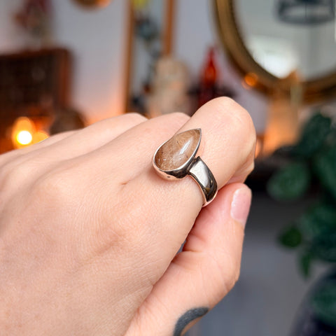 Ravenstone Crystals Rutilated Quartz Ring "Sylvia" - Size 6.5