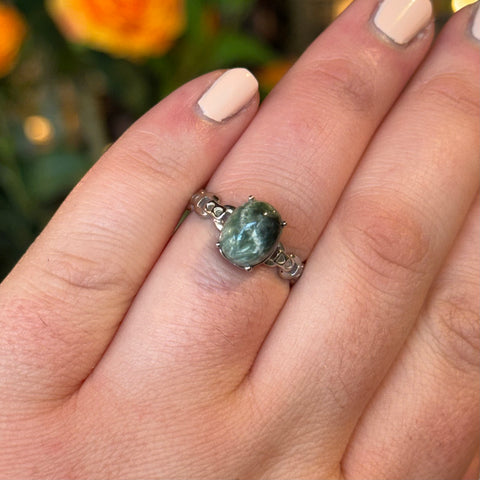 Ravenstone Crystals Seraphinite Ring "Lucia" - Size 8