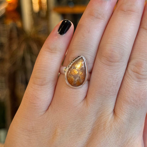 Ravenstone Crystals Sunstone Ring "Alicia" - Size 9