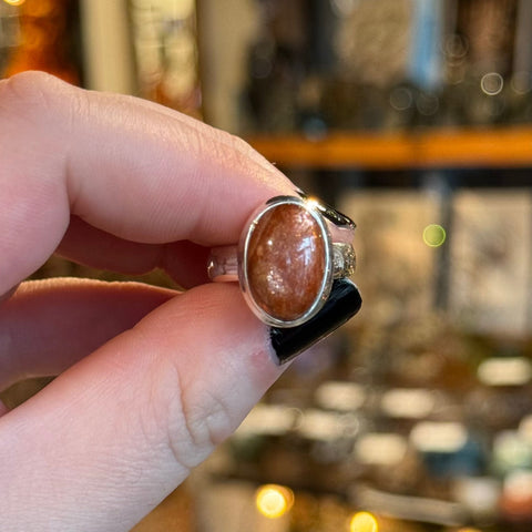 Ravenstone Crystals Sunstone Ring "Jill" - Size 8