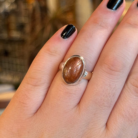 Ravenstone Crystals Sunstone Ring "Jill" - Size 8