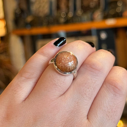 Ravenstone Crystals Sunstone Ring "Mariah" - Size 8