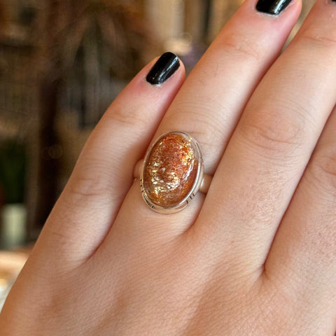 Ravenstone Crystals Sunstone Ring "Roy" - Size 10
