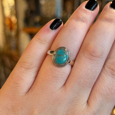 Ravenstone Crystals Turquoise Ring "Gene" - Size 8