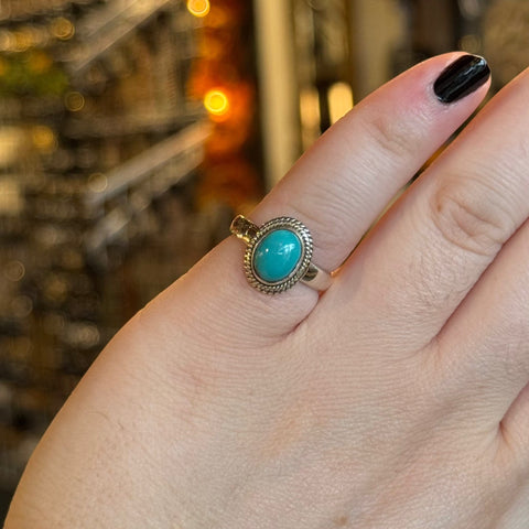 Ravenstone Crystals Turquoise Ring "Marilla" - Size 6