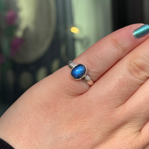 Ravenstone Crystals Vintage Moonstone Ring "Shannon" - Size 6