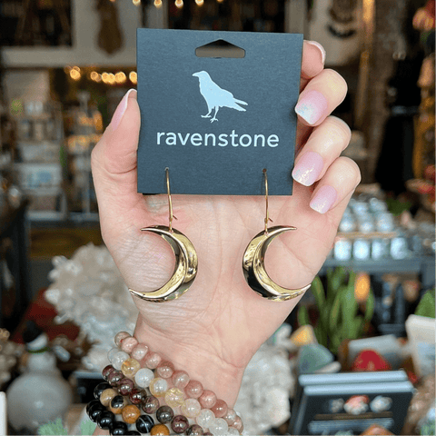 The Little Golden Crescent Moon Earrings – Ravenstone The Little Golden Crescent Moon Earrings – Ravenstone