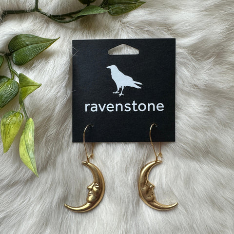 Ravenstone The Little Moon Face Earrings