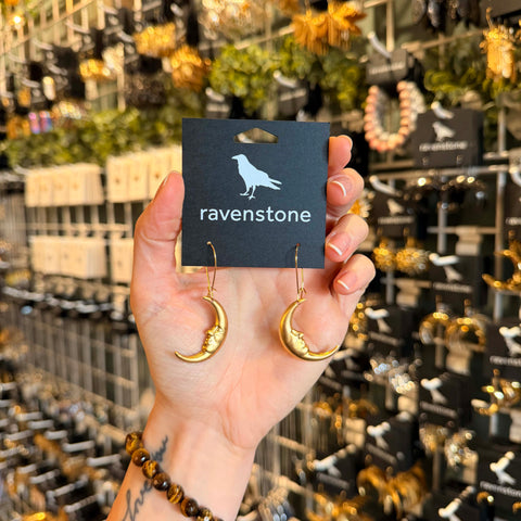 Ravenstone The Little Moon Face Earrings